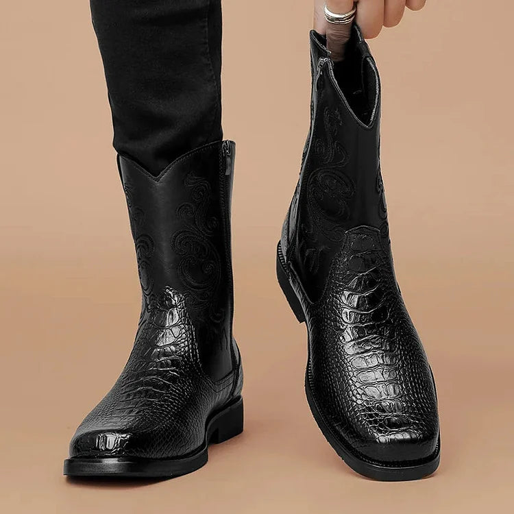 Vintage Schlangenleder Cowboystiefel für Herren
