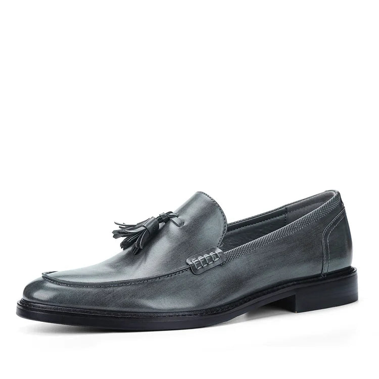 Formelle Business-Loafer für Herren mit Holzmaserung und Quaste