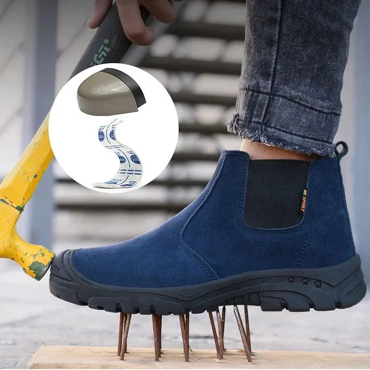 Anti-Smashing Herren Arbeitsstiefeletten Wildleder Stahlkappe Orthopädische Schuhe