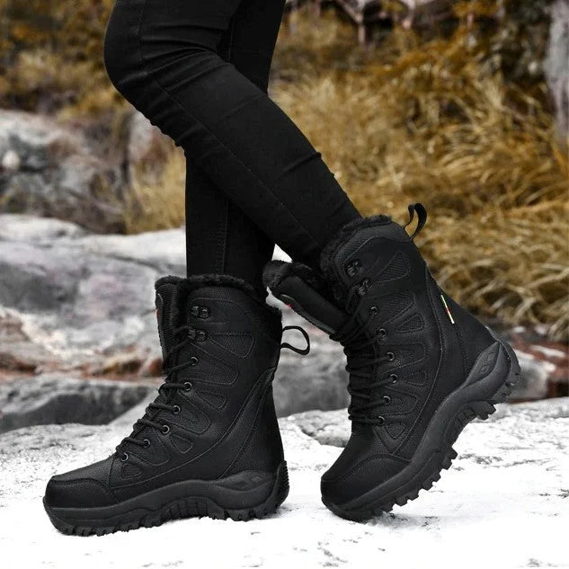 Verdickte Samt-High-Top-Wanderschneestiefel