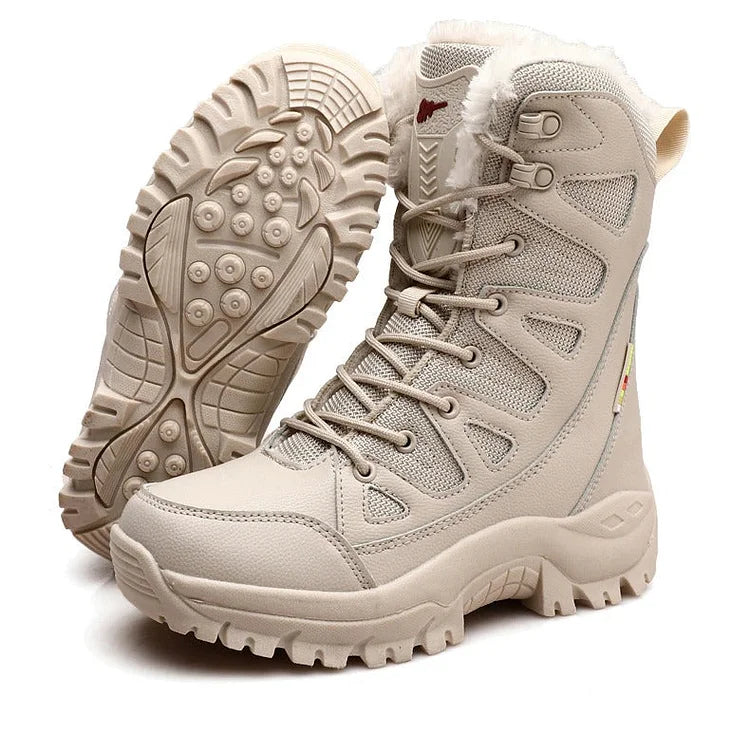 Verdickte Samt-High-Top-Wanderschneestiefel