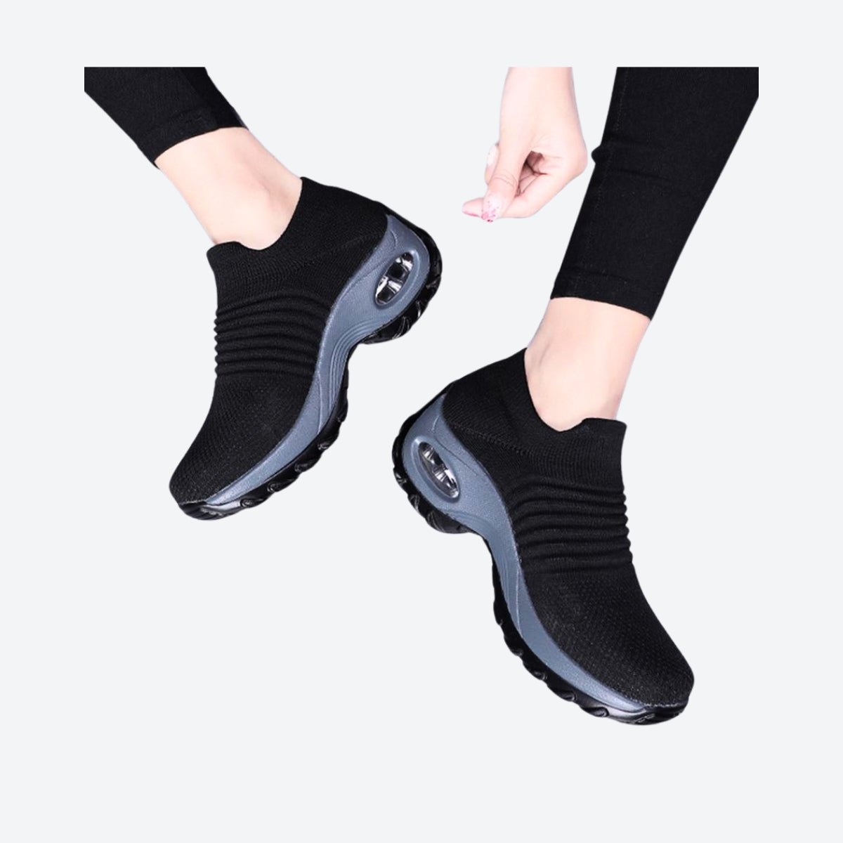 Damen Air Cushion Sport Laufschuhe Atmungsaktive Mesh Walking Slip-on Sneakers