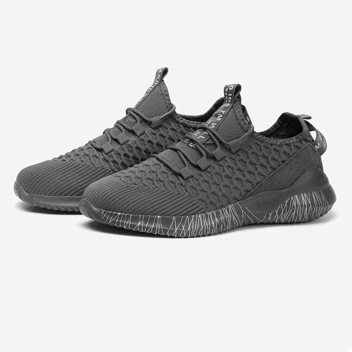 Lopsie Schwarze Tennisschuhe für Damen Wanderschuhe sportliche Sneakers leichte Laufschuhe
