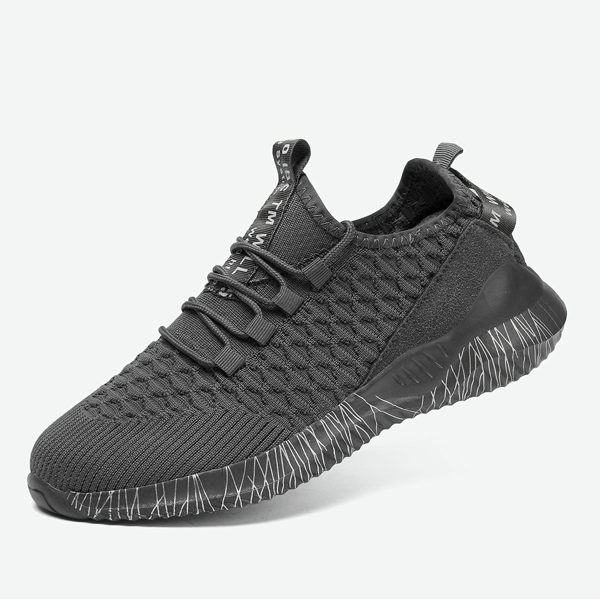 Lopsie Schwarze Tennisschuhe für Damen Wanderschuhe sportliche Sneakers leichte Laufschuhe