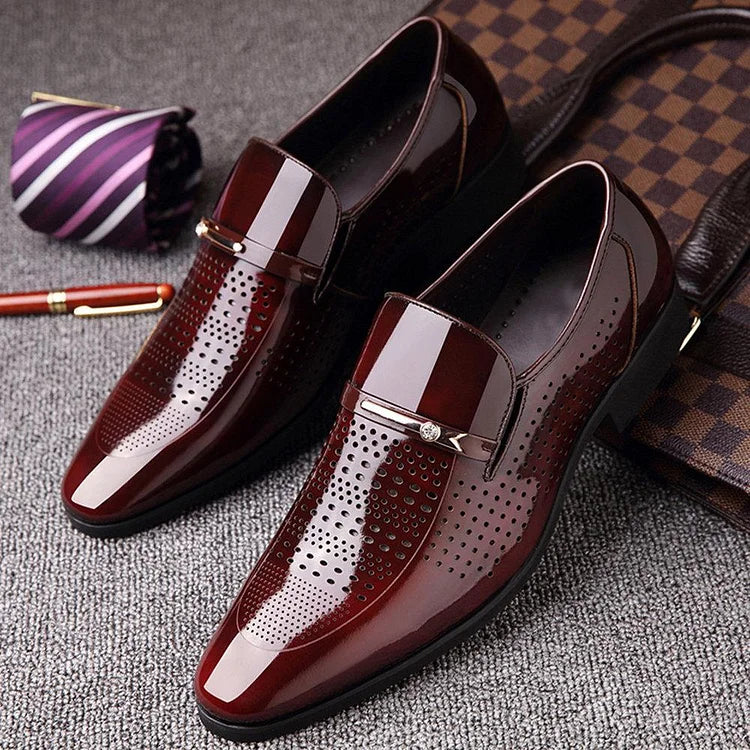 Herren Mikrofaser Leder Loch Atmungsaktive Freizeitschuhe für formelle Anlässe