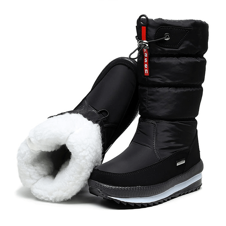 Rutschfeste knöchelhohe Schneestiefeletten aus Kunstpelz warme Stiefel bis zur Wade