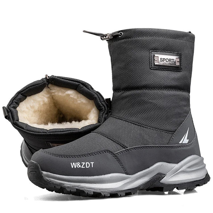 Verdickte warme wasserdichte rutschfeste High-Top-Schneestiefel für Herren im Winter