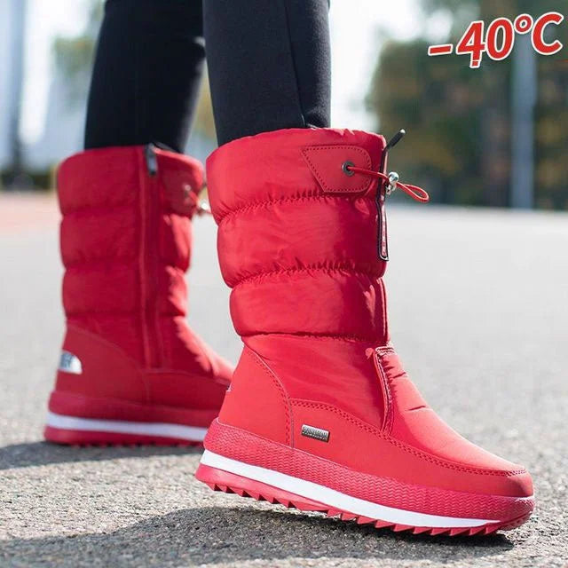 Rutschfeste knöchelhohe Schneestiefeletten aus Kunstpelz warme Stiefel bis zur Wade