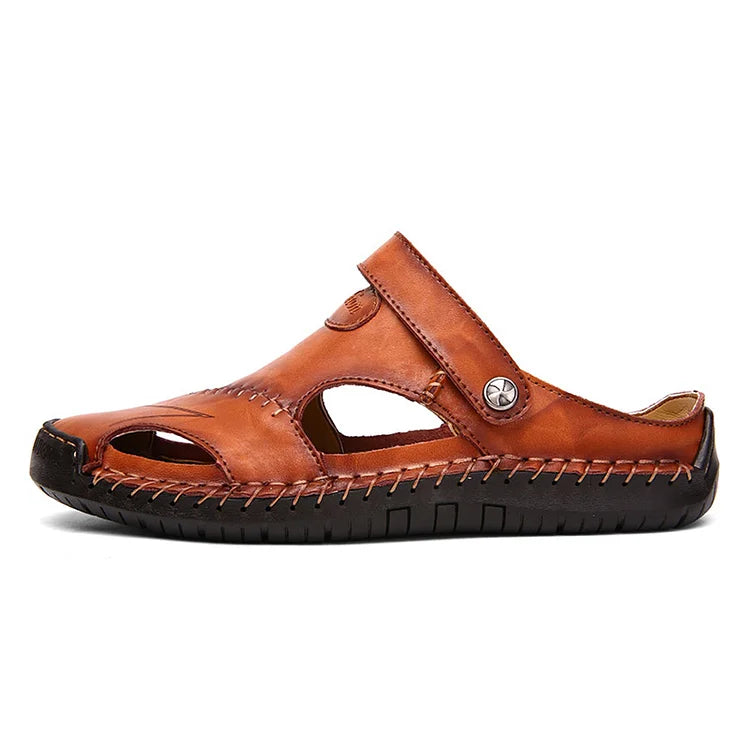 Herren Handgenähte Ledersandalen