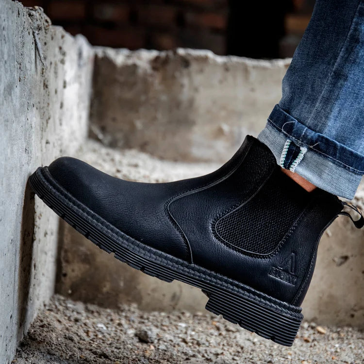 Wasserdichte Slip-On-Stiefel mit Stahlkappe