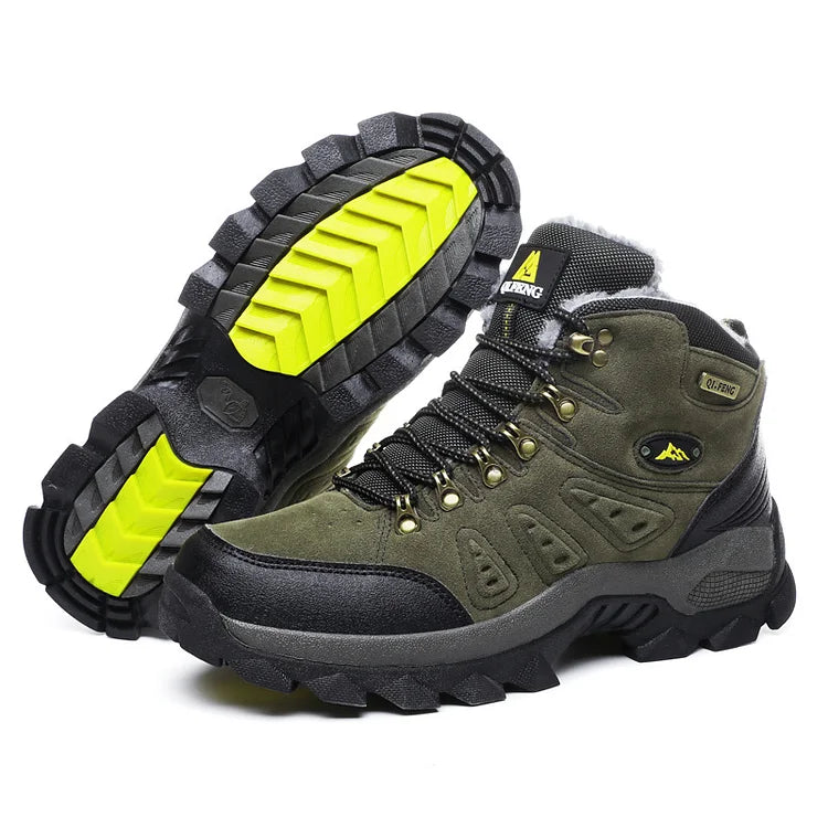 Warme rutschfeste High-Top-Wanderschuhe für den Winter im Freien mit dicker Sohle