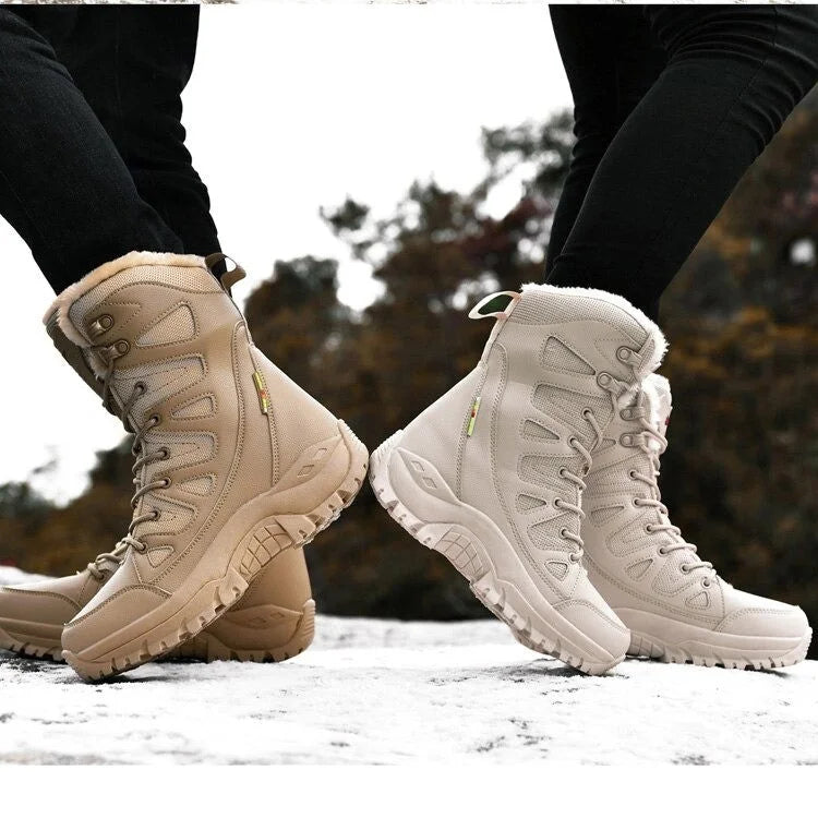 Verdickte Samt-High-Top-Wanderschneestiefel