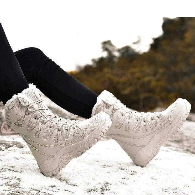 Verdickte Samt-High-Top-Wanderschneestiefel