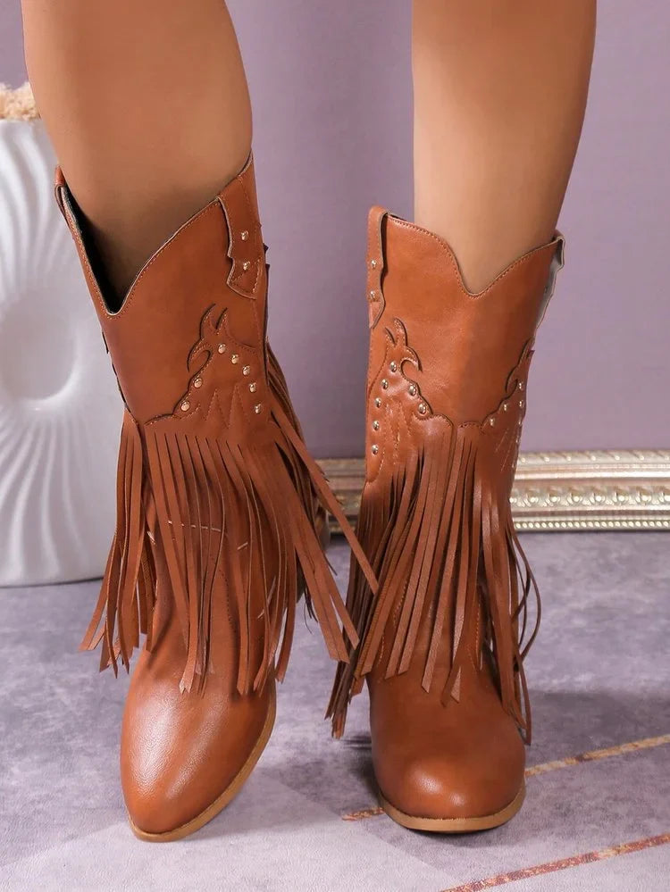 Westernstiefel mit Fransen