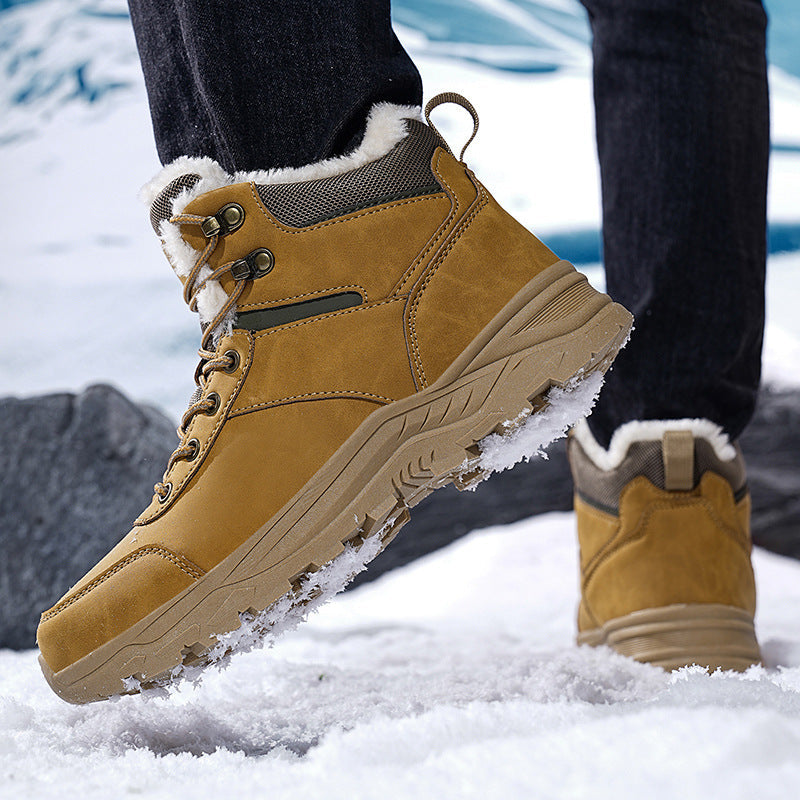 Wasserdichte Winterstiefel mit Fleecefutter und dicken High-Top-Schneestiefeln für Herren