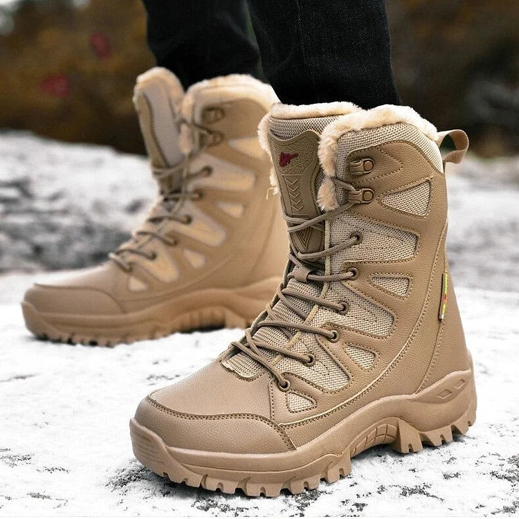 Verdickte Samt-High-Top-Wanderschneestiefel
