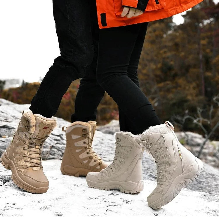Verdickte Samt-High-Top-Wanderschneestiefel
