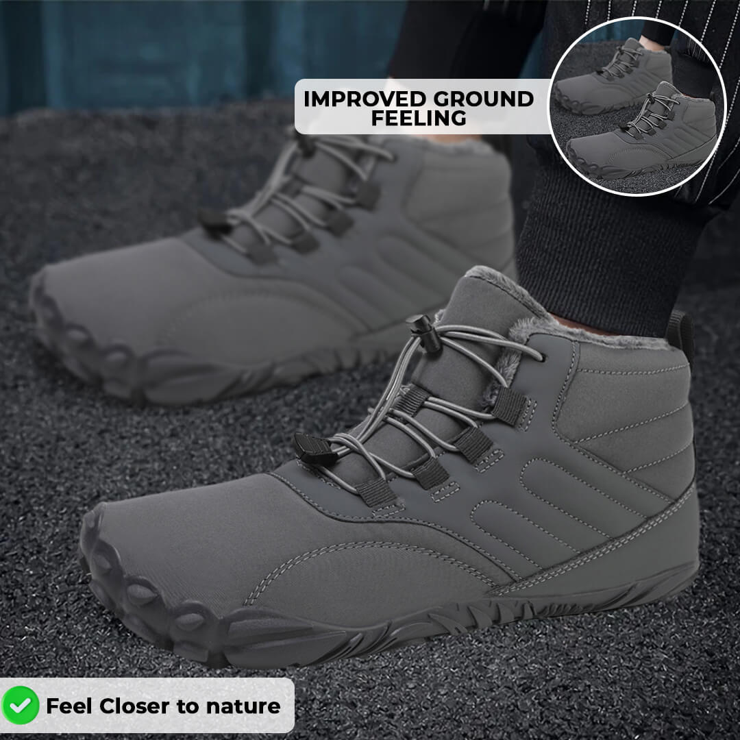 Rutschfeste und wasserdichte Barfuß-Orthopädieschuhe für den Winter - Grau