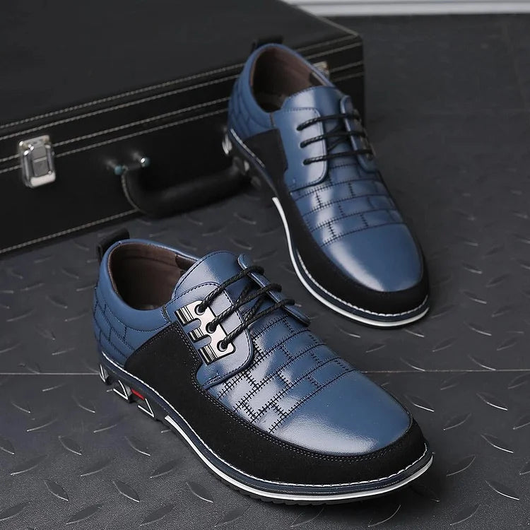 Herren Freizeitschuhe aus Leder britische Schnürschuhe Business-Loafer Oxford bequem atmungsaktiv fürs Autofahren Büro