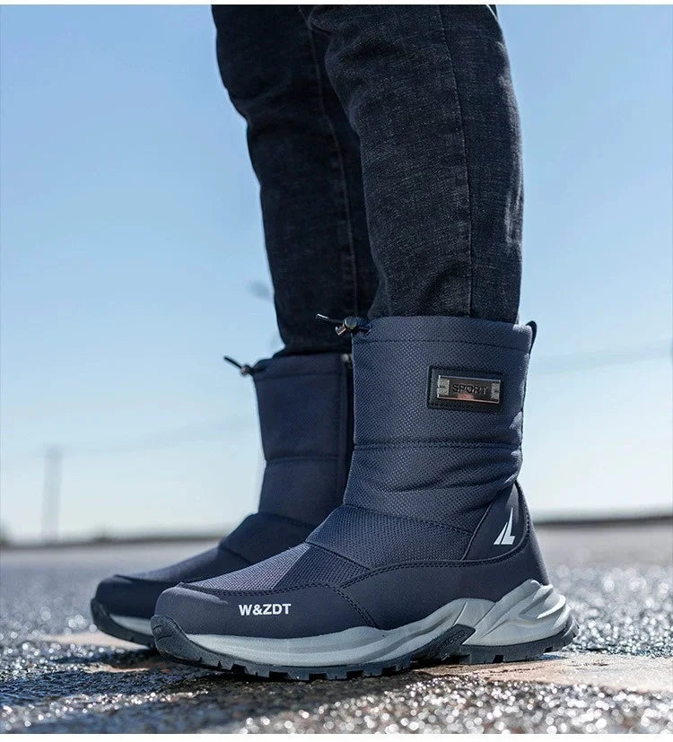 Verdickte warme wasserdichte rutschfeste High-Top-Schneestiefel für Herren im Winter