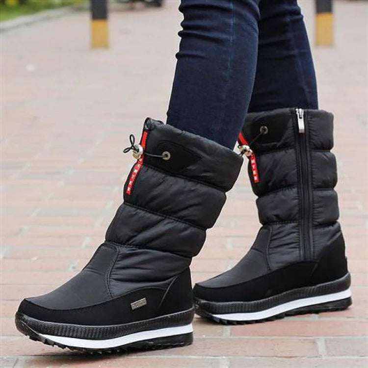 Rutschfeste knöchelhohe Schneestiefeletten aus Kunstpelz warme Stiefel bis zur Wade