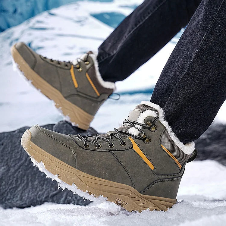 Wasserdichte Winterstiefel mit Fleecefutter und dicken High-Top-Schneestiefeln für Herren