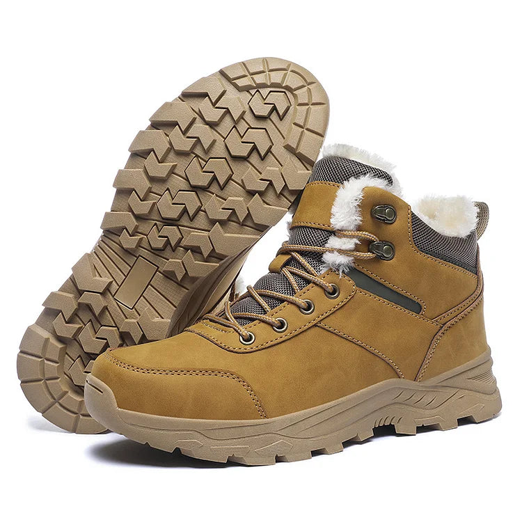 Wasserdichte Winterstiefel mit Fleecefutter und dicken High-Top-Schneestiefeln für Herren