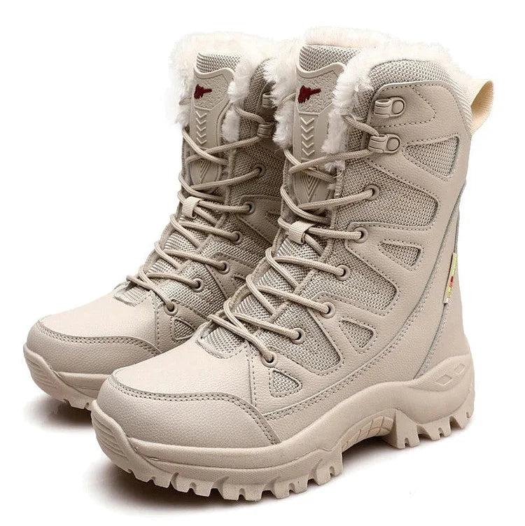 Verdickte Samt-High-Top-Wanderschneestiefel