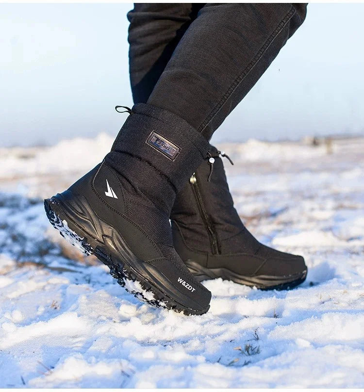 Verdickte warme wasserdichte rutschfeste High-Top-Schneestiefel für Herren im Winter