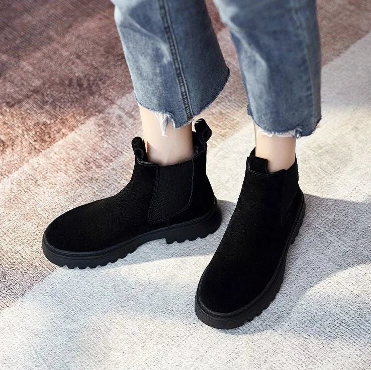 Orthopädische Stiefeletten für Damen mit dicker Sohle