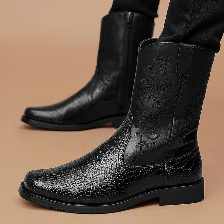 Vintage Schlangenleder Cowboystiefel für Herren