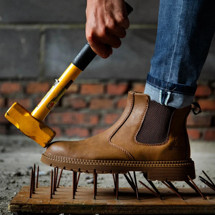 Wasserdichte Slip-On-Stiefel mit Stahlkappe