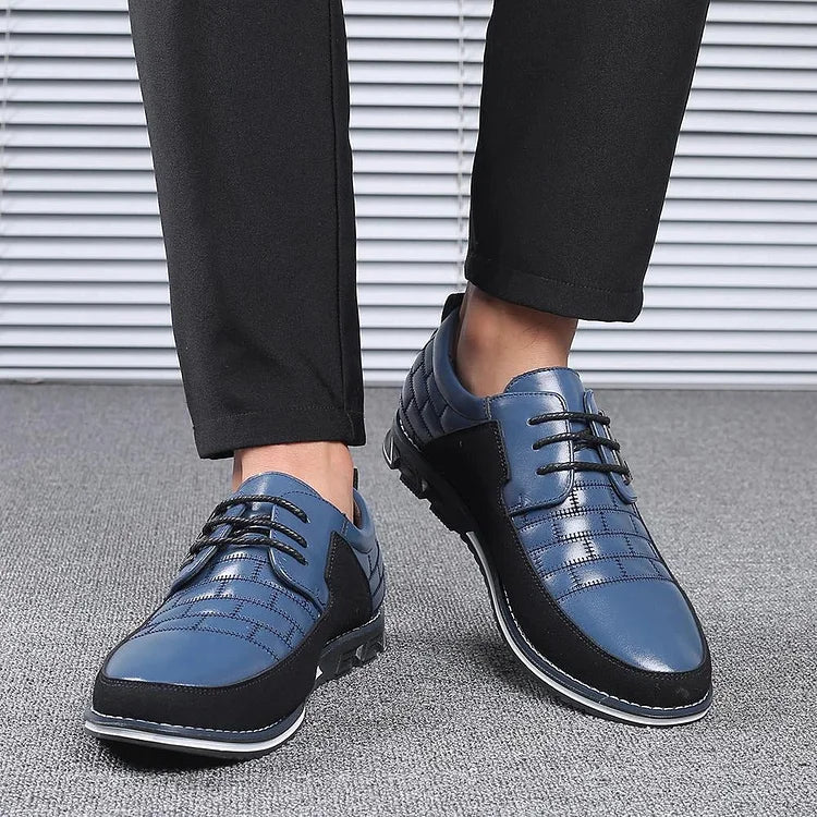 Herren Freizeitschuhe aus Leder britische Schnürschuhe Business-Loafer Oxford bequem atmungsaktiv fürs Autofahren Büro