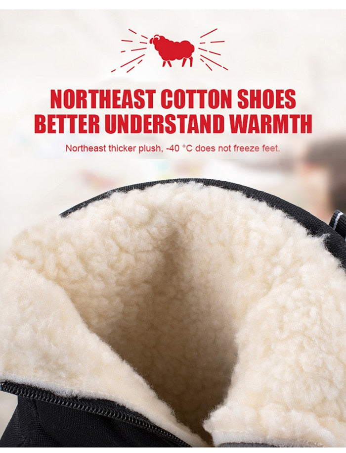 Unisex Winterstiefel Schneestiefel mit seitlichem Reißverschluss