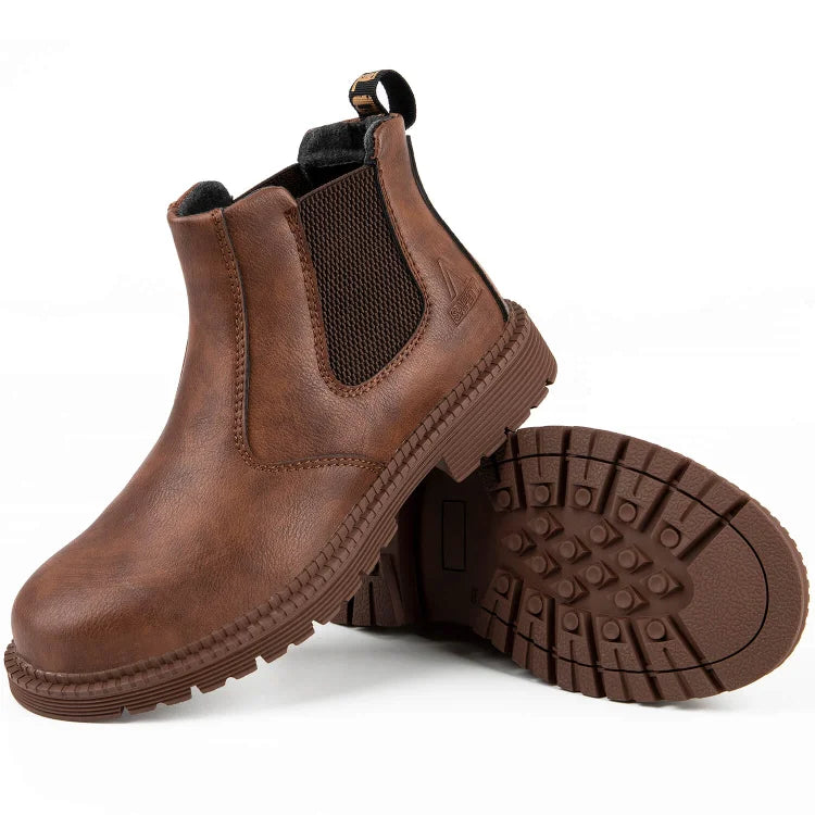 Wasserdichte Slip-On-Stiefel mit Stahlkappe