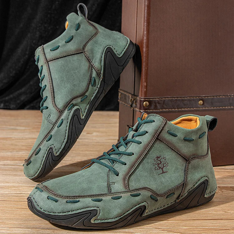 Atmungsaktive bequeme rutschfeste handgefertigte Baker-Stiefel zum Schnüren für Herren