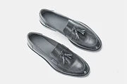 Formelle Business-Loafer für Herren mit Holzmaserung und Quaste