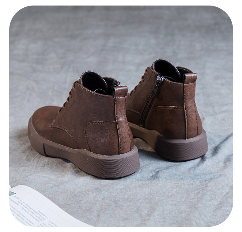 Damen Arch Supportor Leder Stiefeletten Warme Femme Kurze Stiefel Wasserdichte Schuhe