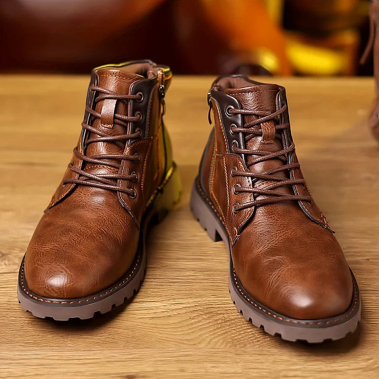 Lederstiefel mit Reißverschluss