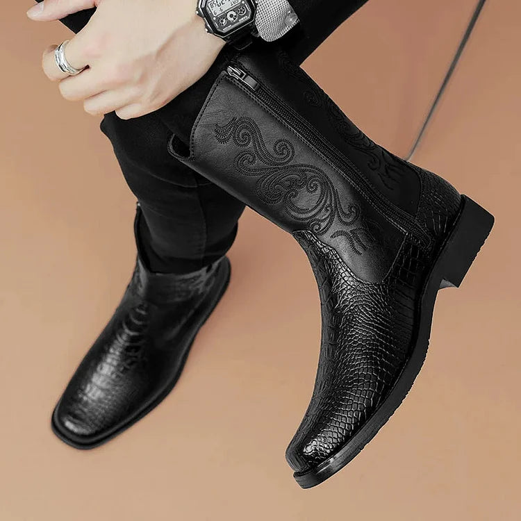 Vintage Schlangenleder Cowboystiefel für Herren