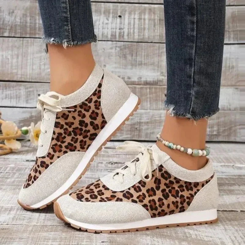 Schuhe Herbst Leopard Print Mischfarben Casual