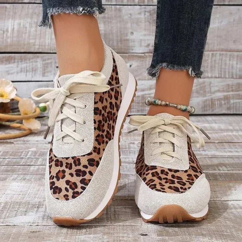 Schuhe Herbst Leopard Print Mischfarben Casual