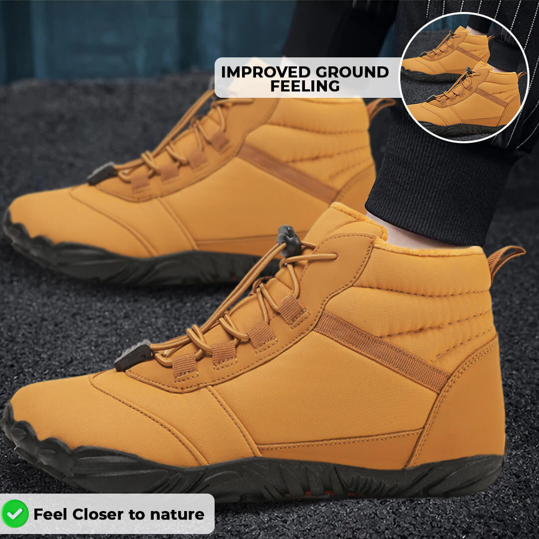 Rutschfeste wasserdichte Barfuß Winter Orthesenschuhe - Braun