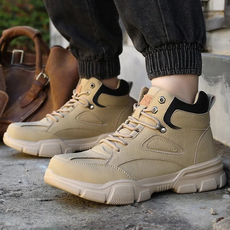 Herren Anti-Smashing-Stiefeletten mit Stahlkappe Orthopädische Sicherheitsschuhe