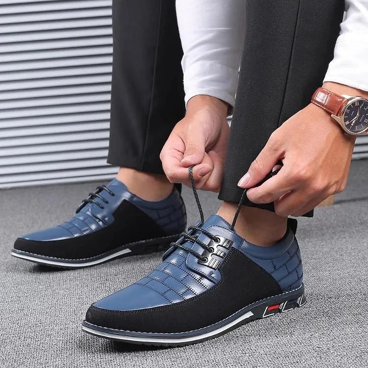 Herren Freizeitschuhe aus Leder britische Schnürschuhe Business-Loafer Oxford bequem atmungsaktiv fürs Autofahren Büro