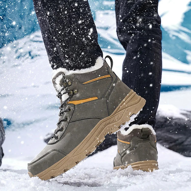 Wasserdichte Winterstiefel mit Fleecefutter und dicken High-Top-Schneestiefeln für Herren