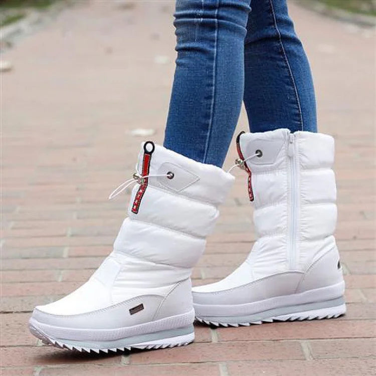 Rutschfeste knöchelhohe Schneestiefeletten aus Kunstpelz warme Stiefel bis zur Wade