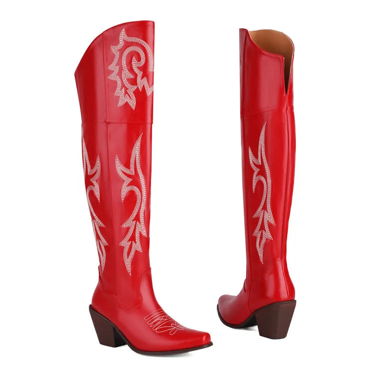 Hohe Cowboystiefel im Vintage-Look