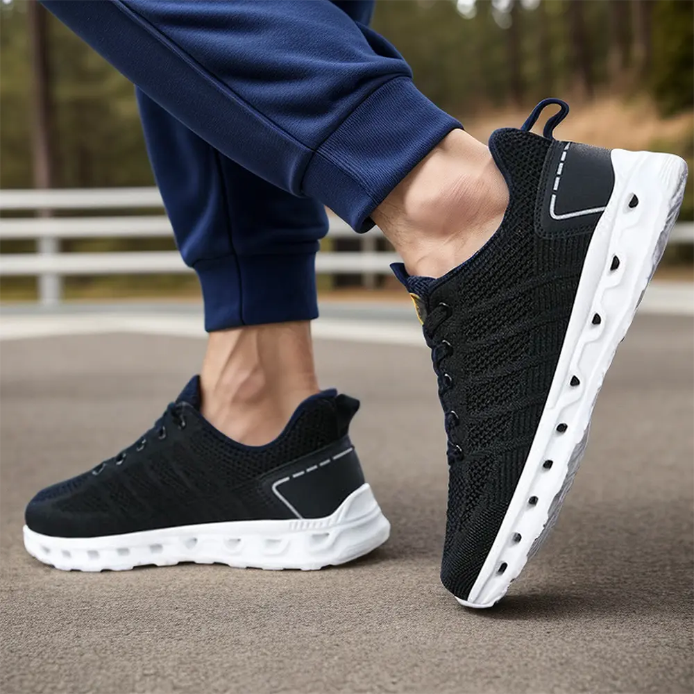 Orthopädische Schuhe für Herren Walking Athletic Sneakers - Schwarz Weiß