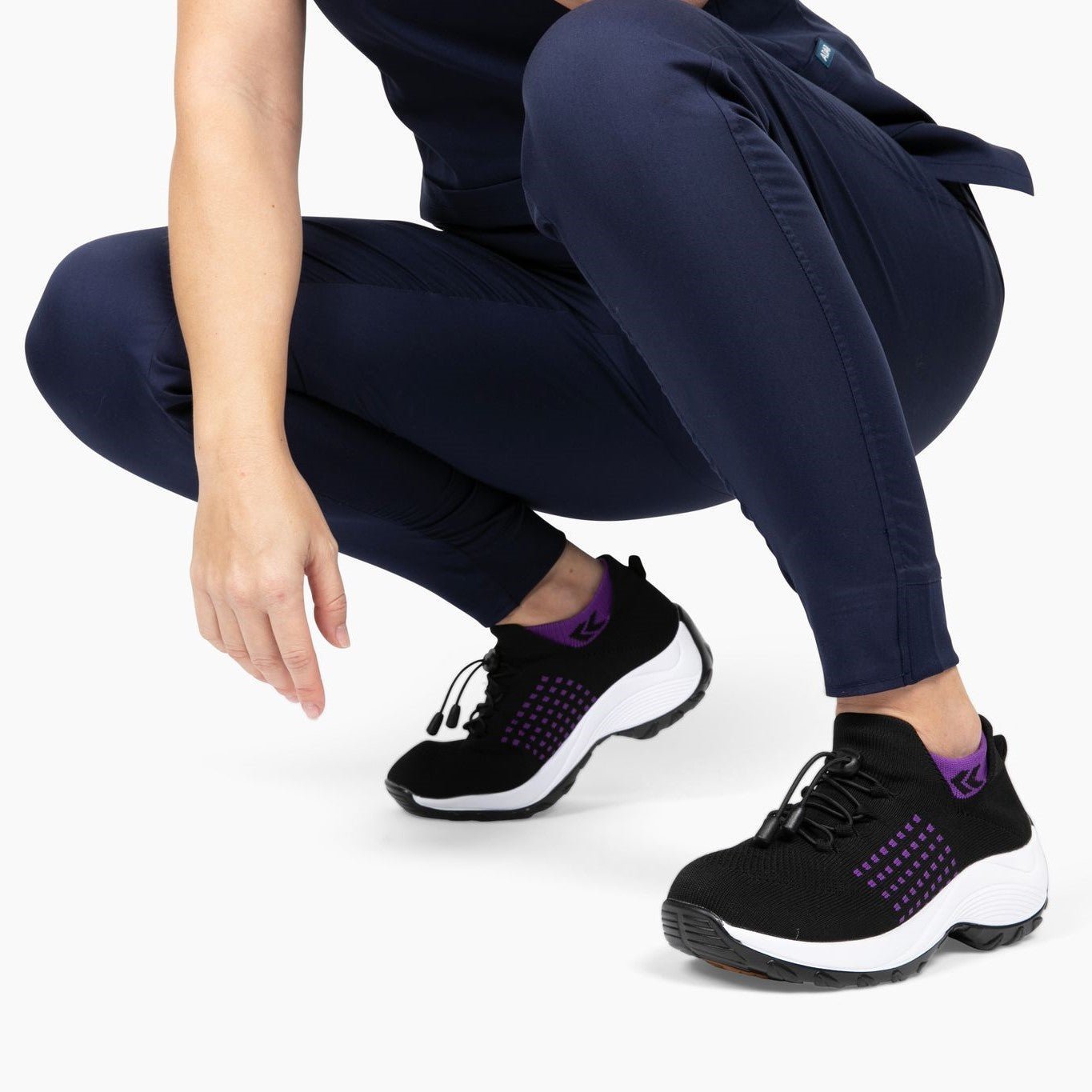 Orthopädische Schuhe mit rutschfester Stretch-Polsterung - Schwarz Lila